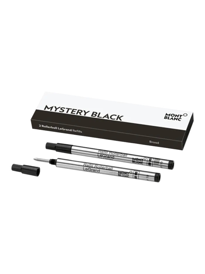 2 ROLLERBALL LEGRAND REFILLS, MYSTERY BLACK - BROAD
