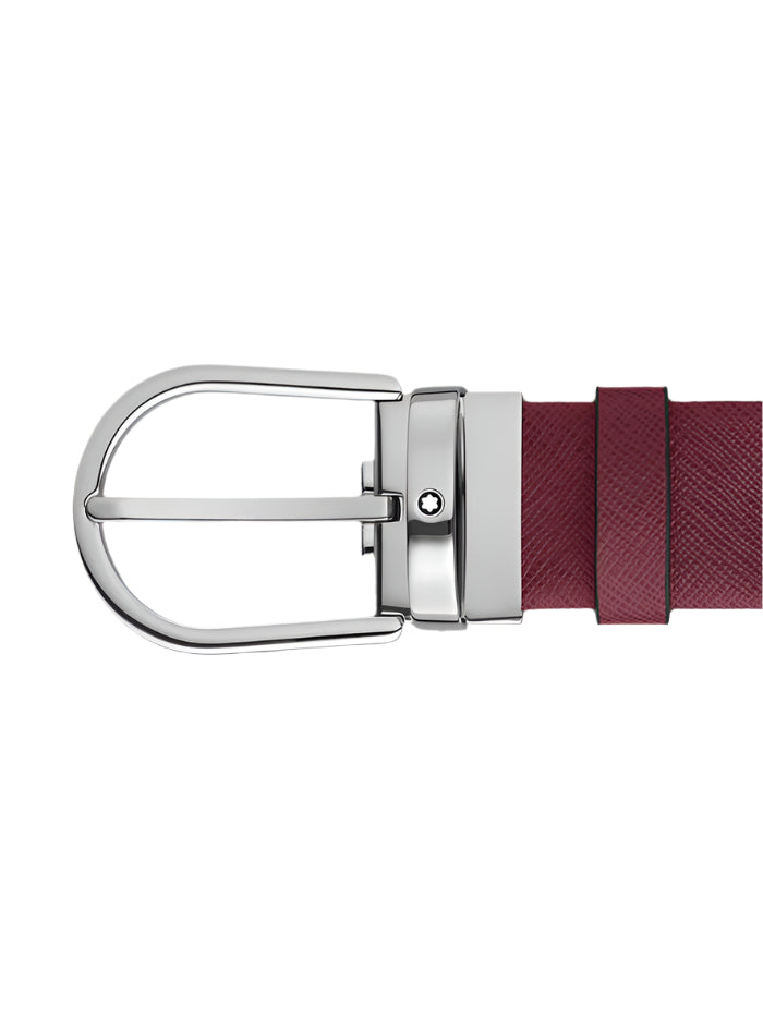 Montblanc - Horseshoe buckle cassis 35mm leather belt
