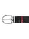 Montblanc - Horseshoe buckle black/cassis 35mm reversible leather belt