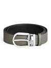 Montblanc - Horseshoe buckle medium grey 35mm leather belt