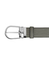 Montblanc - Horseshoe buckle medium grey 35mm leather belt