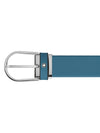 Montblanc - Horseshoe buckle smoky blue 35mm leather belt