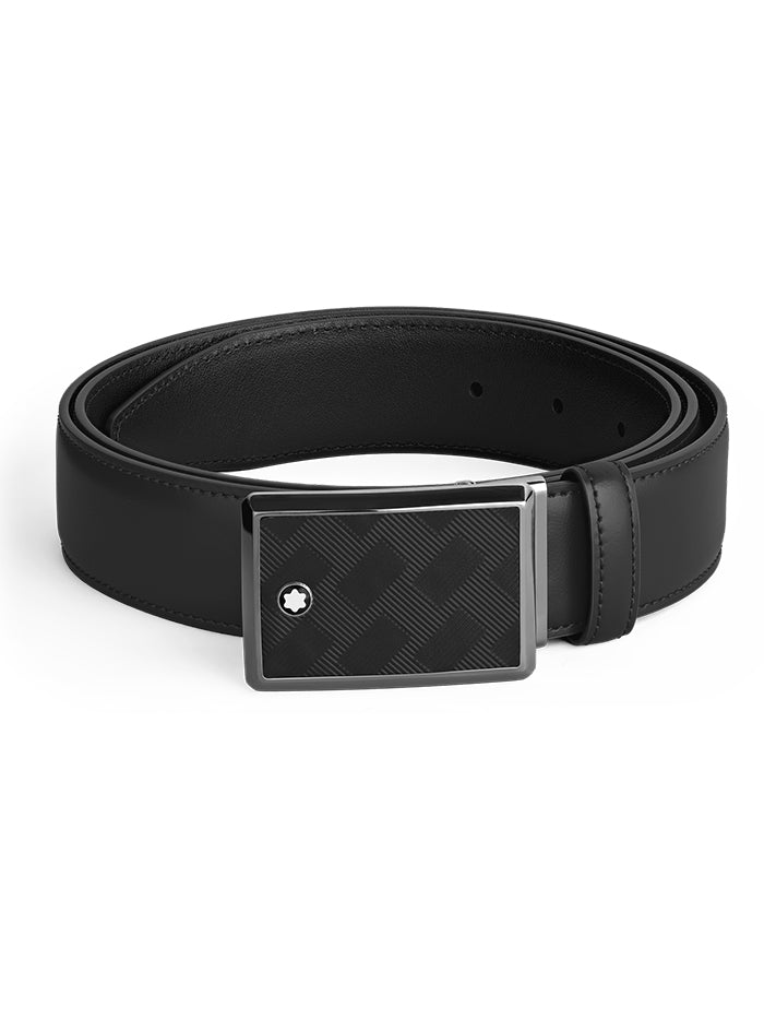 Montblanc -Black leather 35mm belt