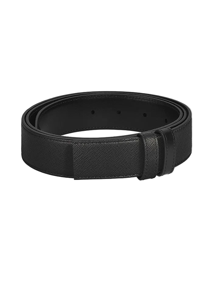 MONTBLANC BLACK SARTORIAL/BLACK MEISTERSTÜCK 35MM REVERSIBLE LEATHER STRAP