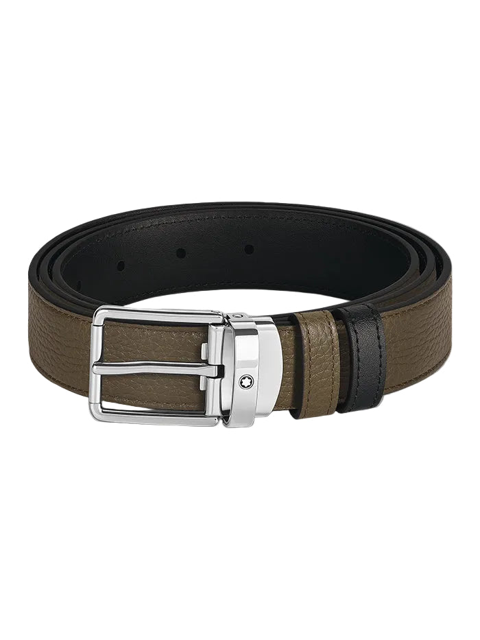 Everyday Buckle Khaki/Black 30 mm Reversible Leather Belt