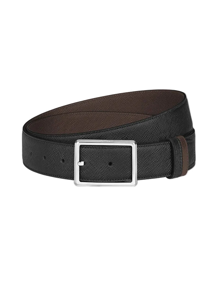 RECTANGULAR SARTORIAL LEATHER 35 MM REVERSIBLE BELT