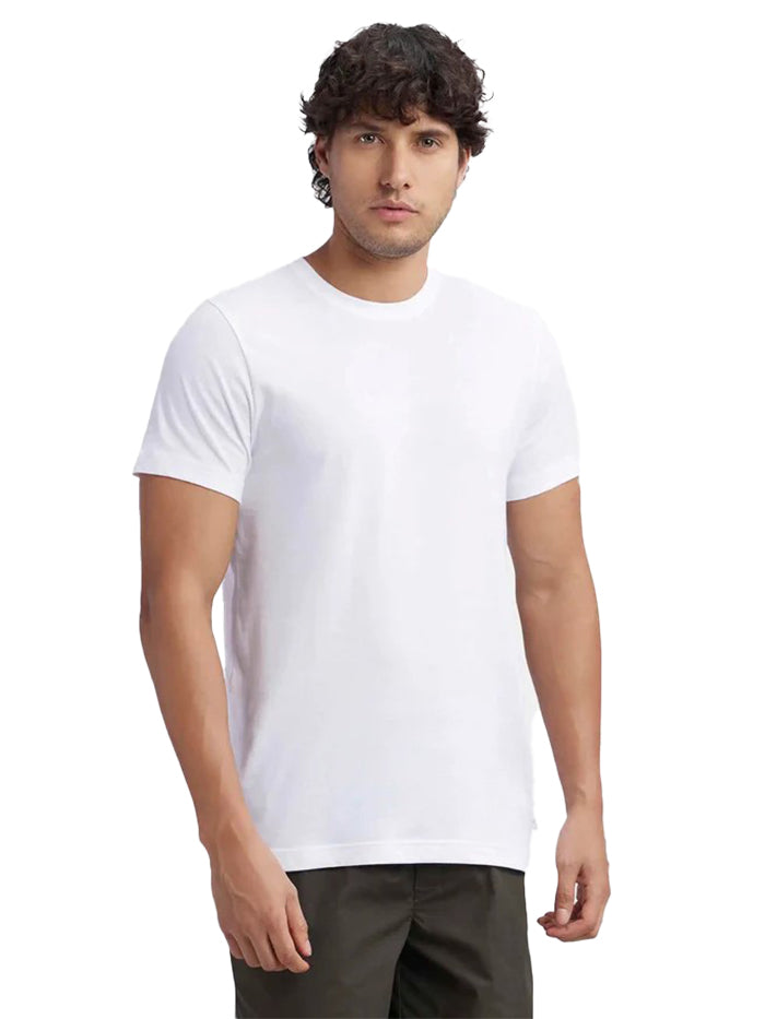 Men's Super Combed Cotton Half Sleeved Inner T-Shirt - White
