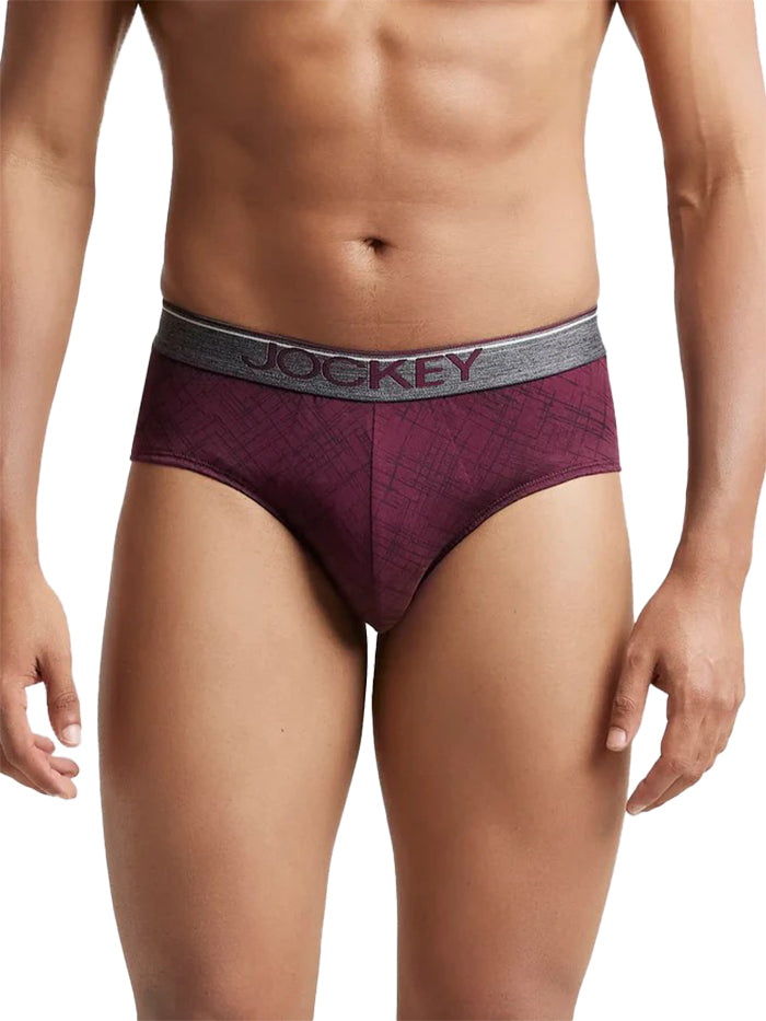 Men's Super Combed Cotton Printed Brief with Ultrasoft Waistband - Assorted