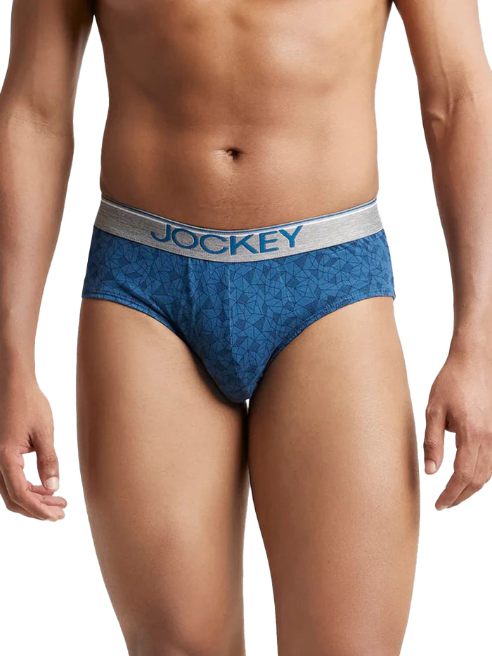 Men&#39;s Super Combed Cotton Printed Brief with Ultrasoft Waistband - Assorted