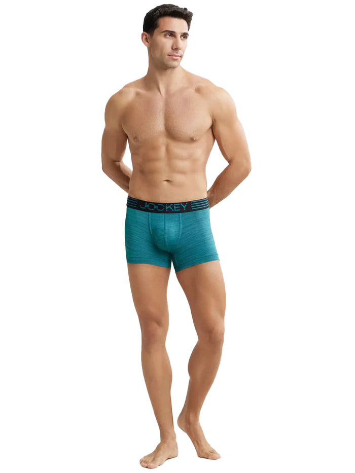 Men&#39;s Microfiber Mesh Elastane Stretch Performance Trunk with StayDry Technology - Ocean Depth
