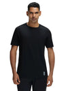 Men&#39;s Half Sleeve Black T-Shirt with Breathable Mesh