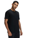 Men&#39;s Half Sleeve Black T-Shirt with Breathable Mesh