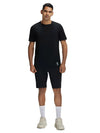 Men&#39;s Half Sleeve Black T-Shirt with Breathable Mesh