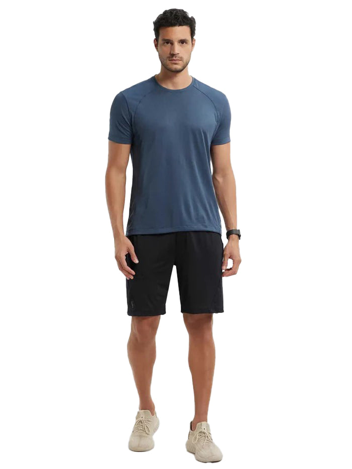 Men&#39;s Microfiber Elastane Stretch Solid Black Shorts