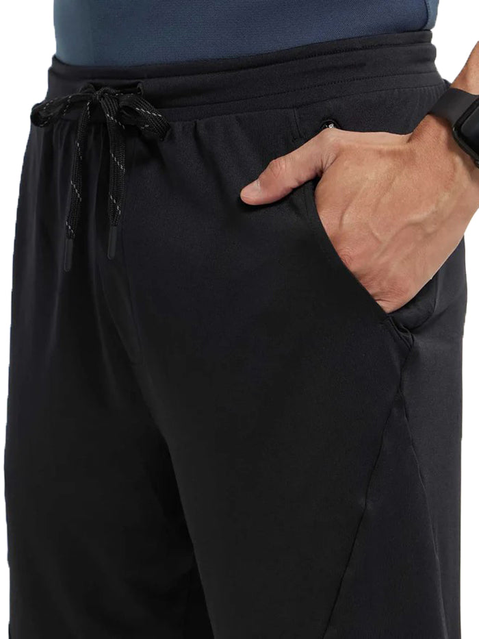 Men&#39;s Microfiber Elastane Stretch Solid Black Shorts