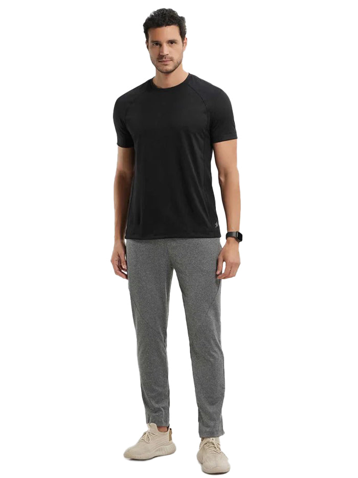 Men&#39;s Microfiber Elastane Stretch Black Grindle Trackpant