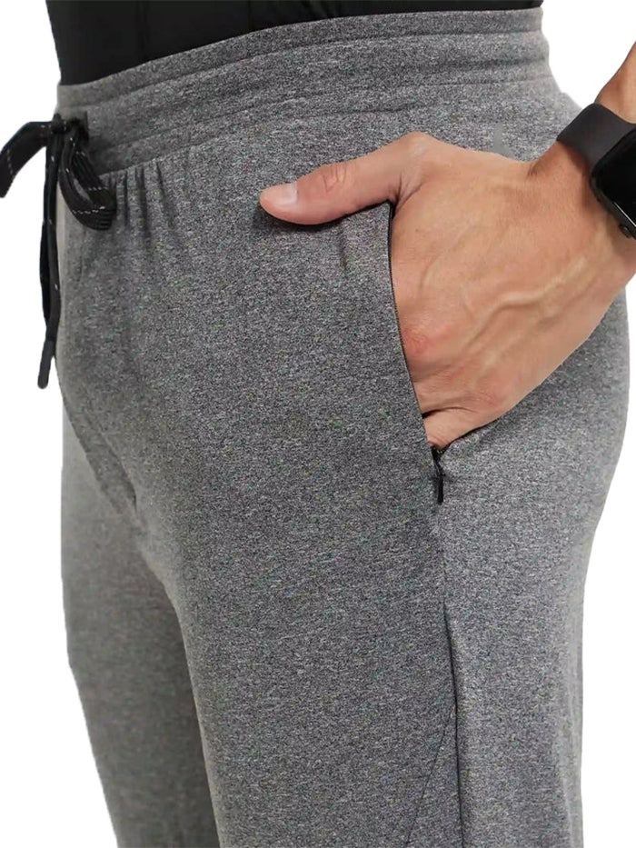 Men's Microfiber Elastane Stretch Black Grindle Trackpant