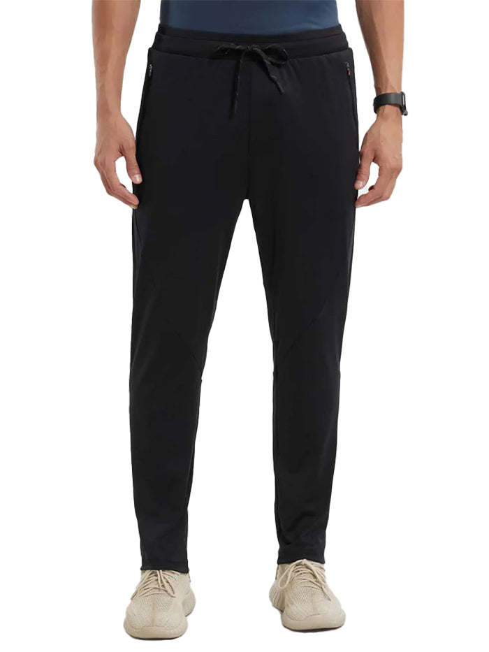 Men's Microfiber Elastane Stretch Black Trackpant