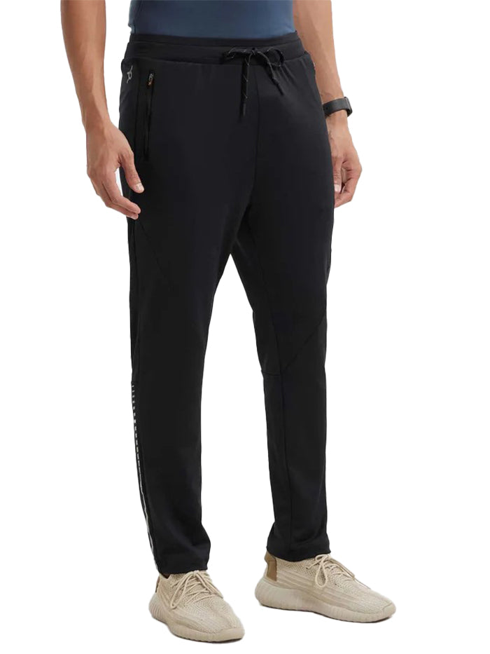 Men's Microfiber Elastane Stretch Black Trackpant