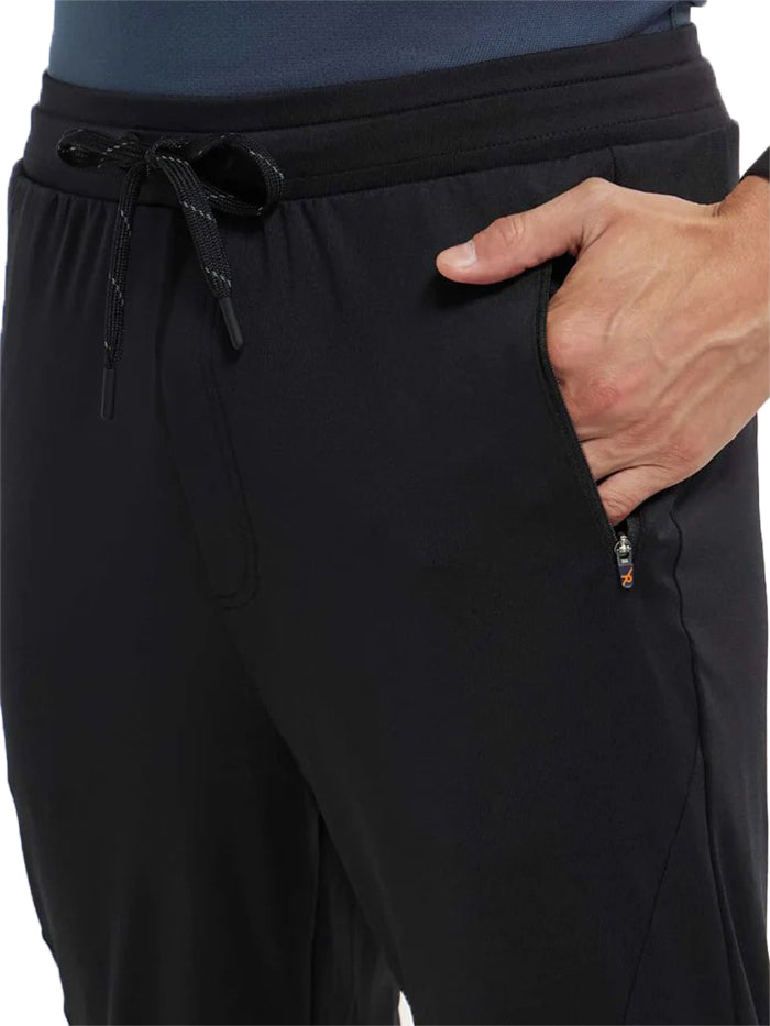 Men&#39;s Microfiber Elastane Stretch Black Trackpant