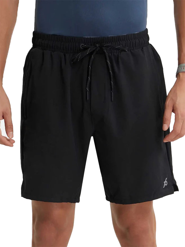 Men's Recycled Microfiber Elastane Stretch Solid Black Short