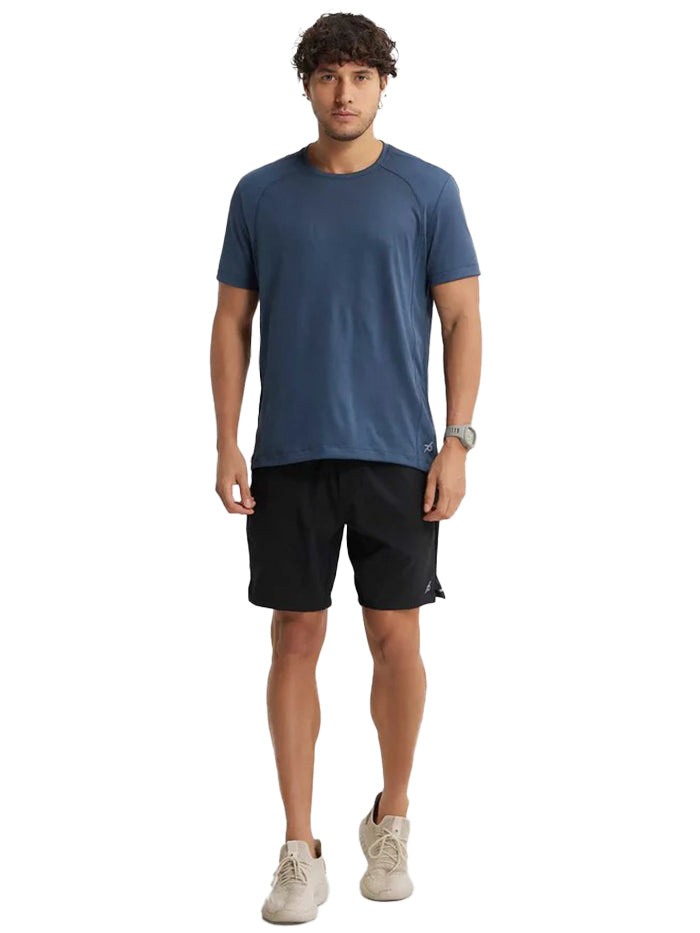 Men&#39;s Recycled Microfiber Elastane Stretch Solid Black Short