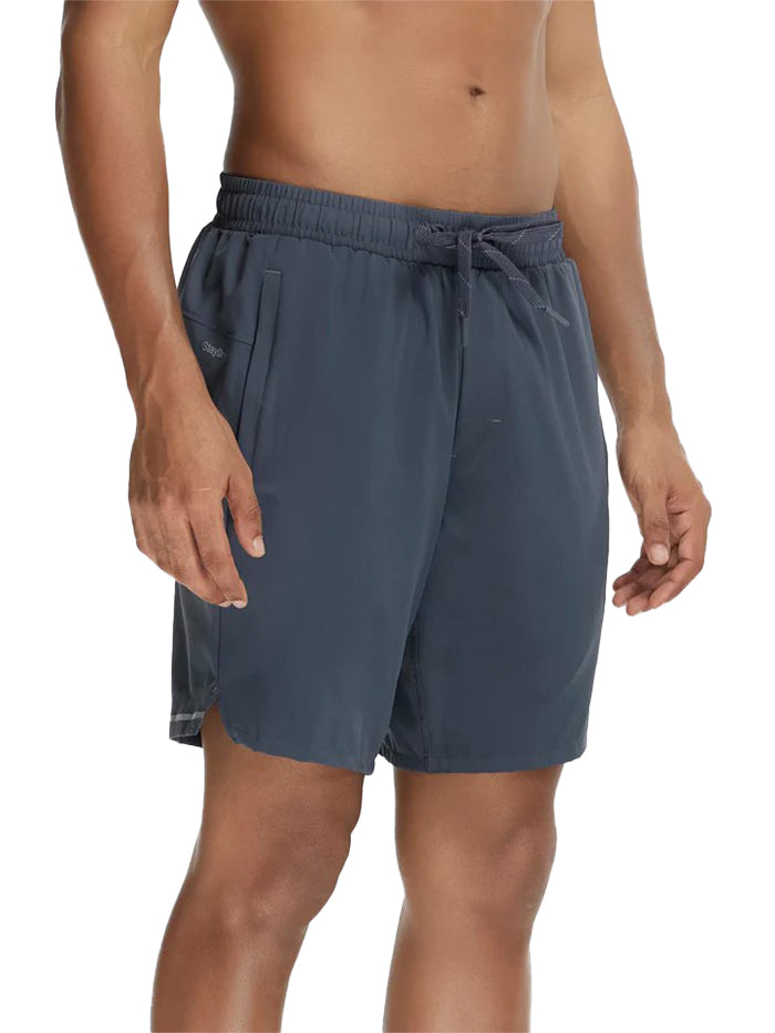 Men's Recycled Microfiber Elastane Stretch Solid Graphite Short