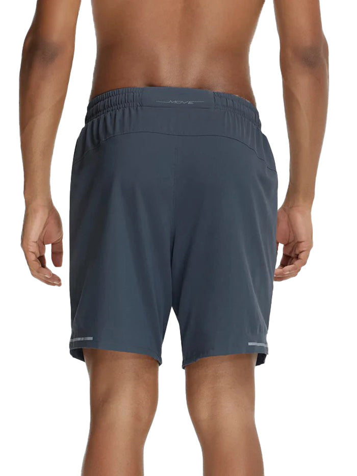 Men&#39;s Recycled Microfiber Elastane Stretch Solid Graphite Short