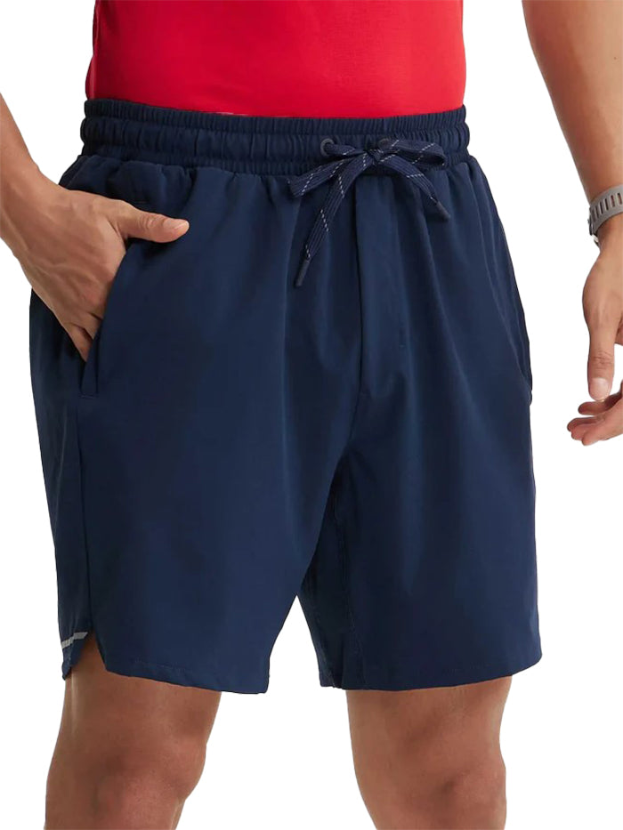 Men's Recycled Microfiber Elastane Stretch Solid Navy Short