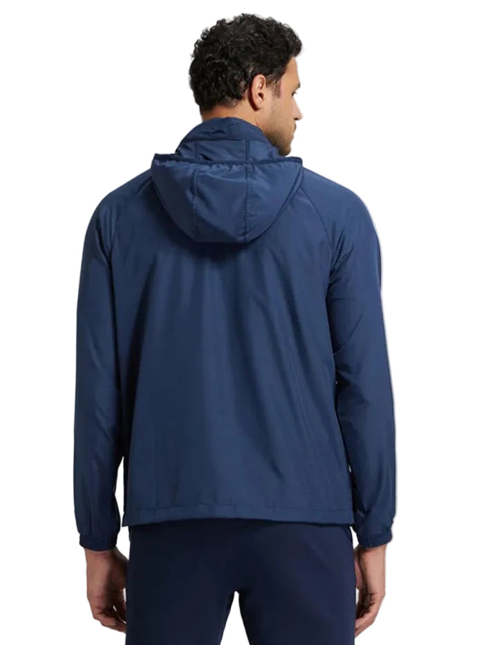 Microfiber Water Resistant Convertible Hoodie Jacket - Navy
