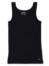 Girl&#39;s Super Combed Cotton Rib Solid Inner Black Tank Top