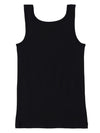 Girl&#39;s Super Combed Cotton Rib Solid Inner Black Tank Top