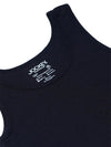 Girl&#39;s Super Combed Cotton Rib Solid Inner Black Tank Top