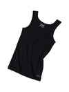 Girl&#39;s Super Combed Cotton Rib Solid Inner Black Tank Top