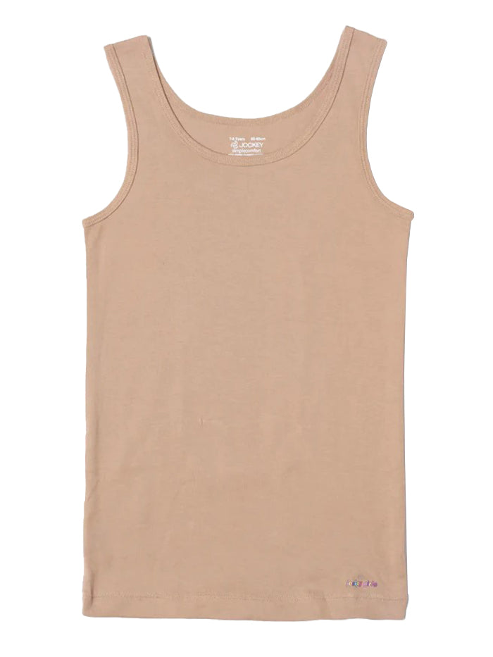 Girl's Super Combed Cotton Rib Solid Inner Skin Tank Top