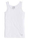 Girl&#39;s Super Combed Cotton Rib Solid Inner White Tank Top