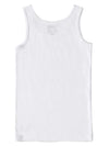 Girl&#39;s Super Combed Cotton Rib Solid Inner White Tank Top