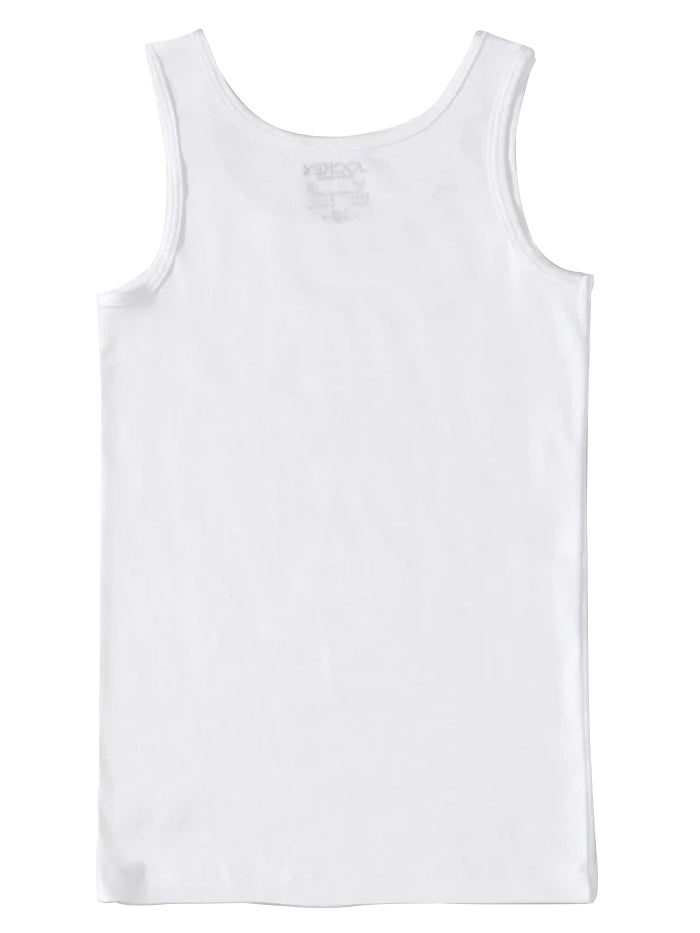 Girl's Super Combed Cotton Rib Solid Inner White Tank Top