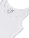 Girl&#39;s Super Combed Cotton Rib Solid Inner White Tank Top