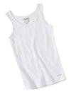 Girl&#39;s Super Combed Cotton Rib Solid Inner White Tank Top