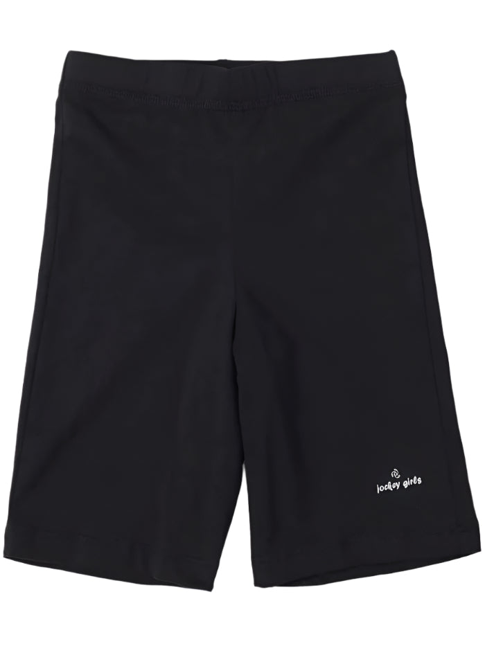 Girl's Super Combed Cotton Elastane Stretch Black Shorts