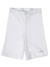 Girl&#39;s Super Combed Cotton Elastane Stretch White Shorts