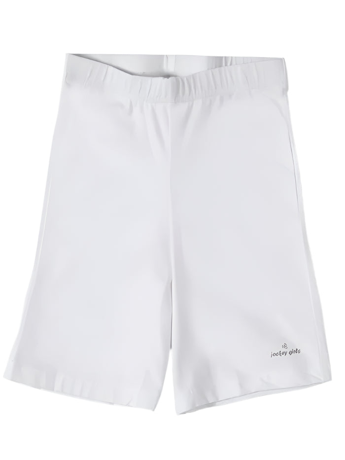 Girl's Super Combed Cotton Elastane Stretch White Shorts