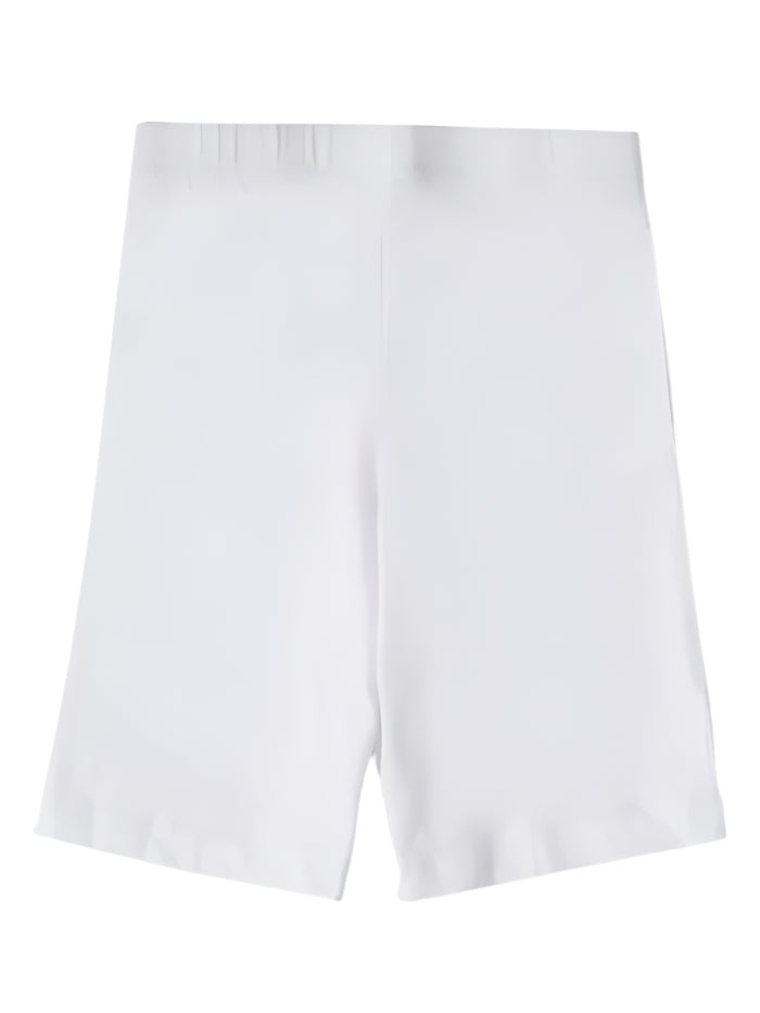 Girl&#39;s Super Combed Cotton Elastane Stretch White Shorts