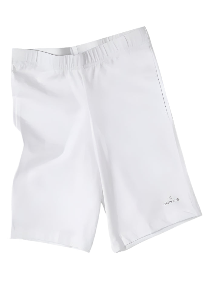 Girl's Super Combed Cotton Elastane Stretch White Shorts