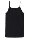 Girl&#39;s Super Combed Cotton Rib Fabric Camisole with Regular Straps - Black