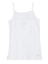 Girl&#39;s Super Combed Cotton Rib Fabric Camisole with Regular Straps - White