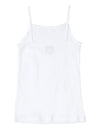 Girl&#39;s Super Combed Cotton Rib Fabric Camisole with Regular Straps - White