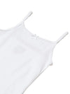 Girl&#39;s Super Combed Cotton Rib Fabric Camisole with Regular Straps - White