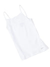 Girl&#39;s Super Combed Cotton Rib Fabric Camisole with Regular Straps - White